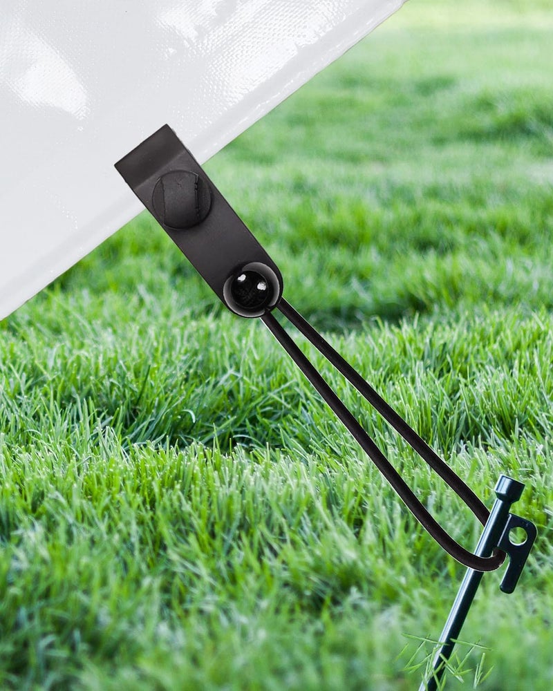 BINCKIN Tarp Clip Heavy Duty Lock Grip, 40 Pack Bungee Cord with Clips Set, Heavy Duty Tarp Clamps Tie Downs for Pool Awning Cover, Car Cover (Black) - Image 4